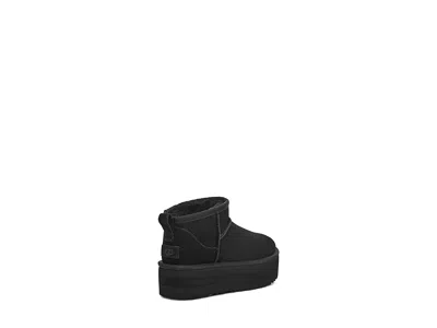 Ugg Classic Mini Platform Black Ankle Boots With Platform In Suede Woman In Black