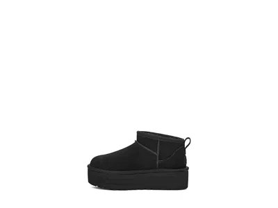 Ugg Classic Mini Platform Black Ankle Boots With Platform In Suede Woman In Black
