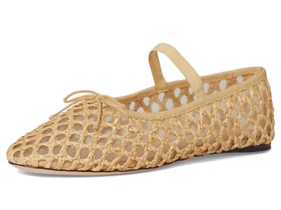 Loeffler Randall Solid Woven Raffia Ballet Flats In Brown