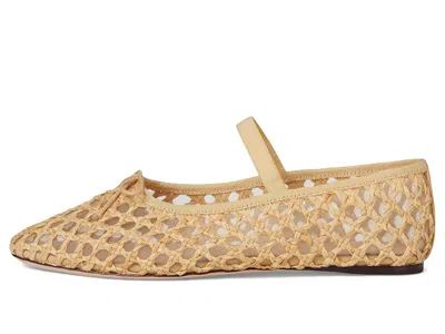 Loeffler Randall Solid Woven Raffia Ballet Flats In Brown