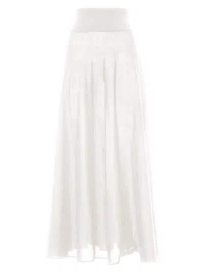 Malo Gonna In Cashmere Seta In White