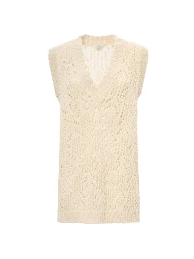 Malo Slub Cotton Top In Metallic