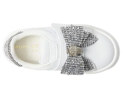Kurt Geiger Mini Laney Crystal-embellished Bow Leather Trainers 6-7 Years In White