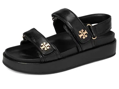 Tory Burch Kira Leather Slingback Sandals In Black