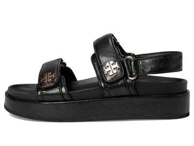 Tory Burch Kira Leather Slingback Sandals In Black