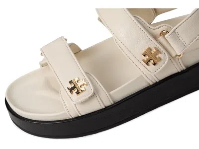 Tory Burch Chic Low-heel Sandals With Logo Embellishment In White