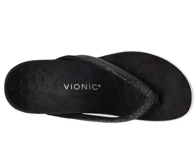 Vionic Dillon Shine Toe Post Sandal In Black