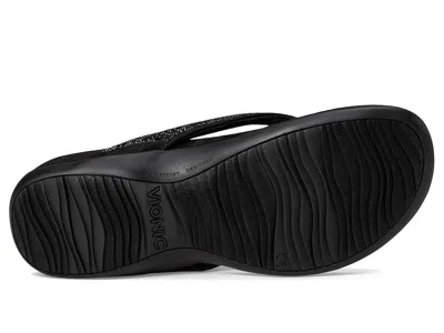 Vionic Dillon Shine Toe Post Sandal In Black