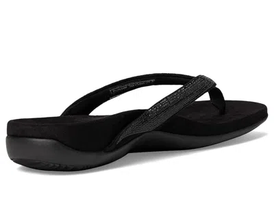 Vionic Dillon Shine Toe Post Sandal In Black