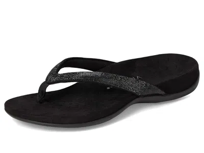 Vionic Dillon Shine Toe Post Sandal In Black
