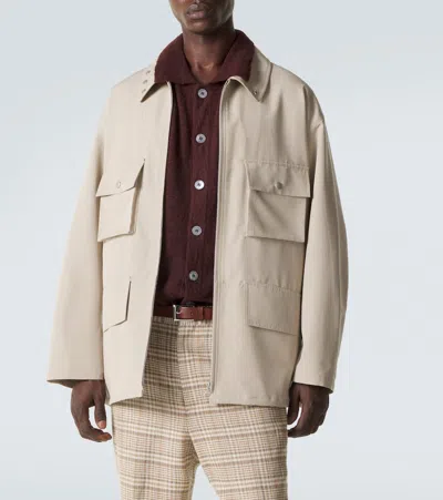 Auralee Wool-canvas Blouson Jacket In Neutral