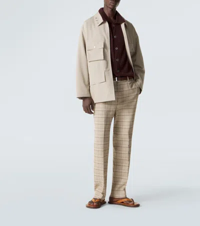 Auralee Wool-canvas Blouson Jacket In Neutral