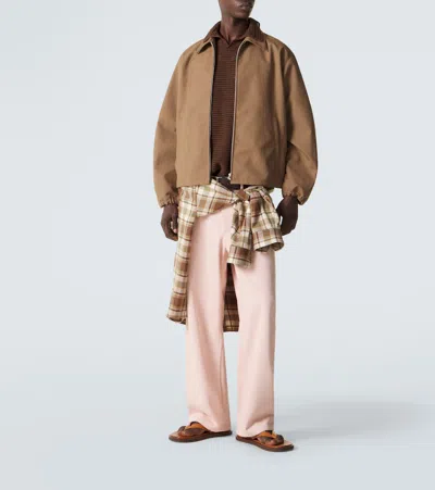 Auralee Wool Blouson Jacket In Brown
