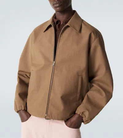 Auralee Wool Blouson Jacket In Brown