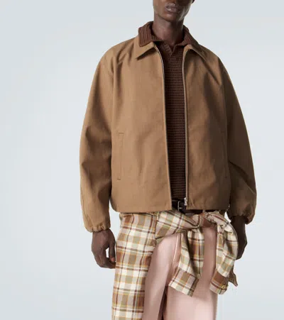 Auralee Wool Blouson Jacket In Brown