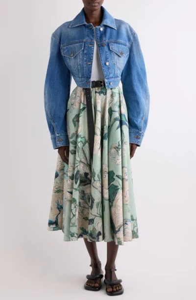 Givenchy Crop Open Back Denim Jacket In Blue