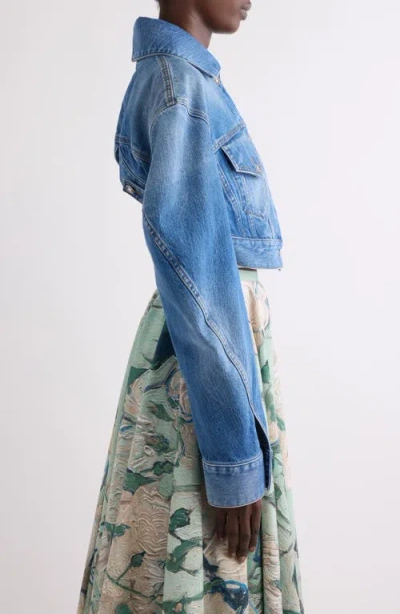 Givenchy Crop Open Back Denim Jacket In Blue