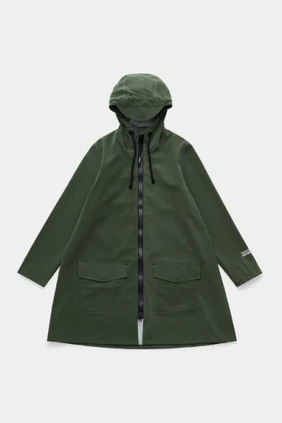 Stutterheim Mosebacke Patch Matte Raincoat In Green