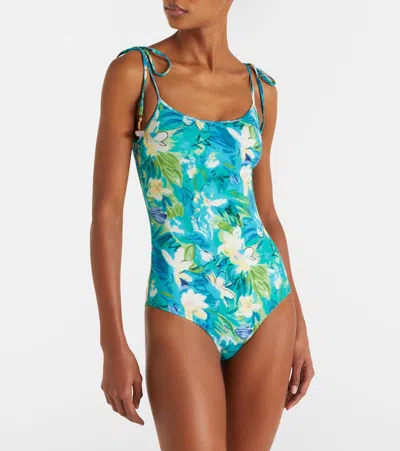 Chloé Beaded Floral Swimsuit In Multi