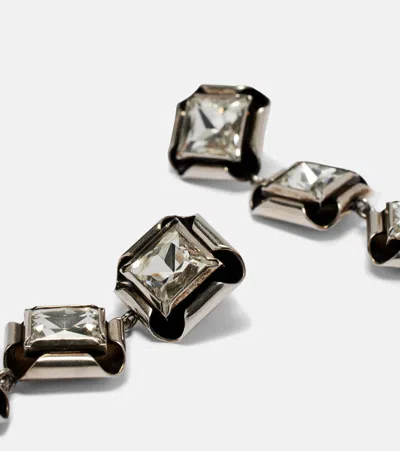 Givenchy Crystal-embellished Drop Earrings In Silver