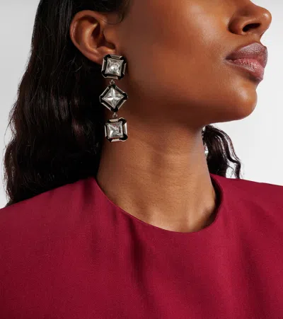 Givenchy Crystal-embellished Drop Earrings In Silver
