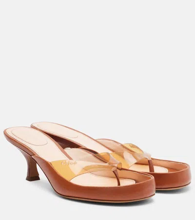 Chloé Junie Leather And Tpu Thong Sandals In Multi