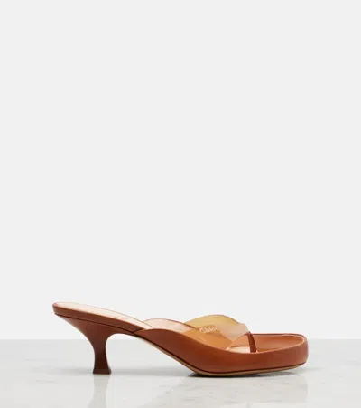 Chloé Junie Leather And Tpu Thong Sandals In Multi