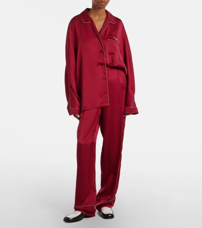 Givenchy Silk Satin Shirt In Red
