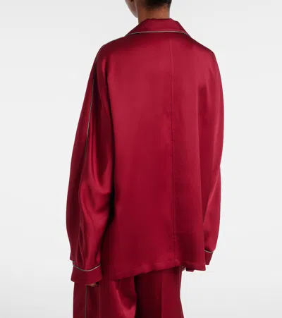 Givenchy Silk Satin Shirt In Red