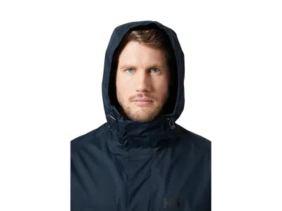 Helly Hansen Vancouver Hooded Rain Jacket In Blue