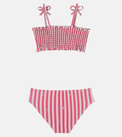 Wheat Striped Bikini In Red
