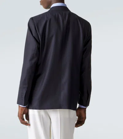 Rubinacci Single-breasted Virgin Wool Blazer In Blue