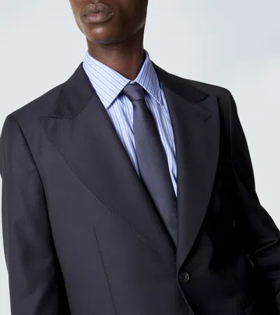 Rubinacci Single-breasted Virgin Wool Blazer In Blue