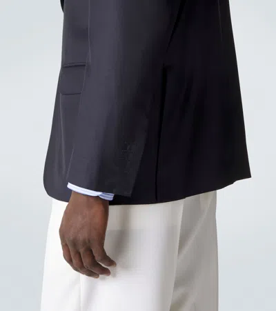 Rubinacci Single-breasted Virgin Wool Blazer In Blue