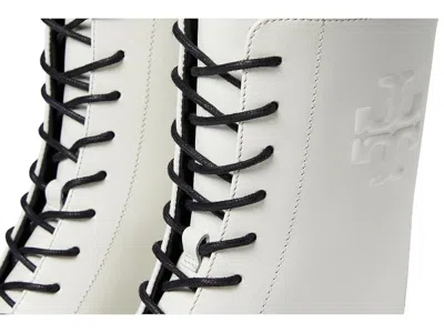 Tory Burch Double T Combat Boot In White