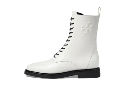 Tory Burch Double T Combat Boot In White