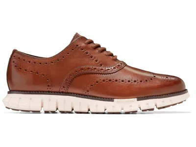 Cole Haan Zerogrand Remastered Wingtip Derby Sneaker In British Tan Ivory