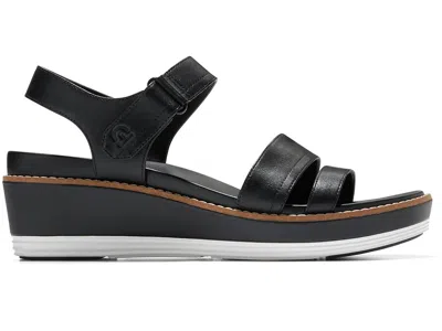 Cole Haan Og Peyton Flatform Leather Wedge Sandal In Black