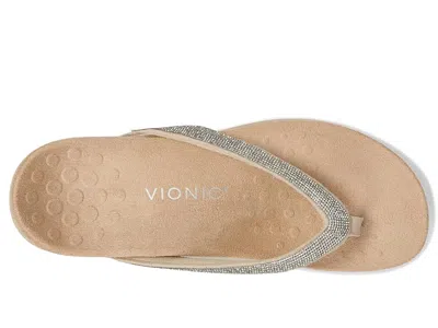 Vionic Dillon Shine Toe Post Sandal In Silver