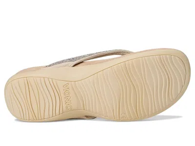 Vionic Dillon Shine Toe Post Sandal In Silver