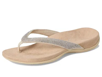 Vionic Dillon Shine Toe Post Sandal In Silver