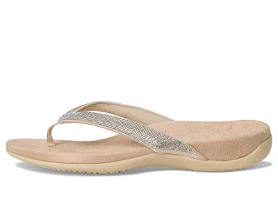 Vionic Dillon Shine Toe Post Sandal In Silver