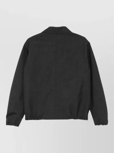 Auralee Nylon Silk Blend Jacket Front Zip In Black