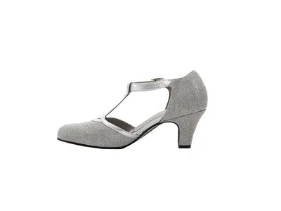 David Tate Extra Wide Width Fancy Pump In Silver