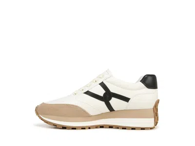 Veronica Beard Valentina Mixed Leather Retro Sneakers In White