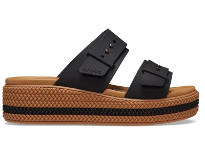 Crocs Brooklyn Buckle Low Wedge In Multi