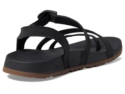 Chaco Lowdown Leather Strappy In Black