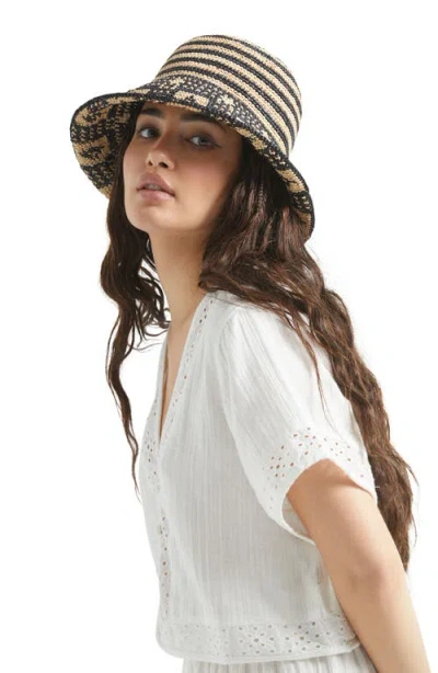 Brixton Redding Packable Straw Bucket Hat In Multi