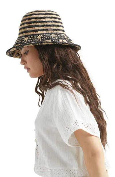 Brixton Redding Packable Straw Bucket Hat In Multi