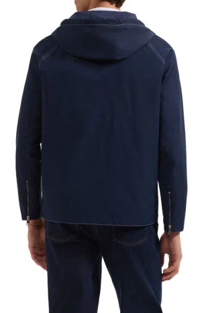Bugatchi Hooded Jacket In Blue